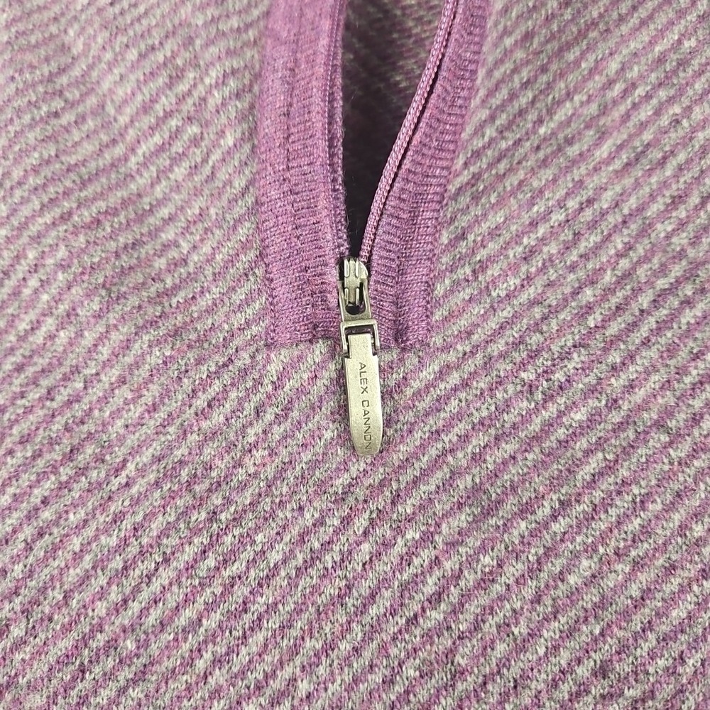 Alex Cannon Fine Lamb/Cashmere Wool Sweater Mens XL Lavender 1/4 Zip Luxury - Picture 4 of 8